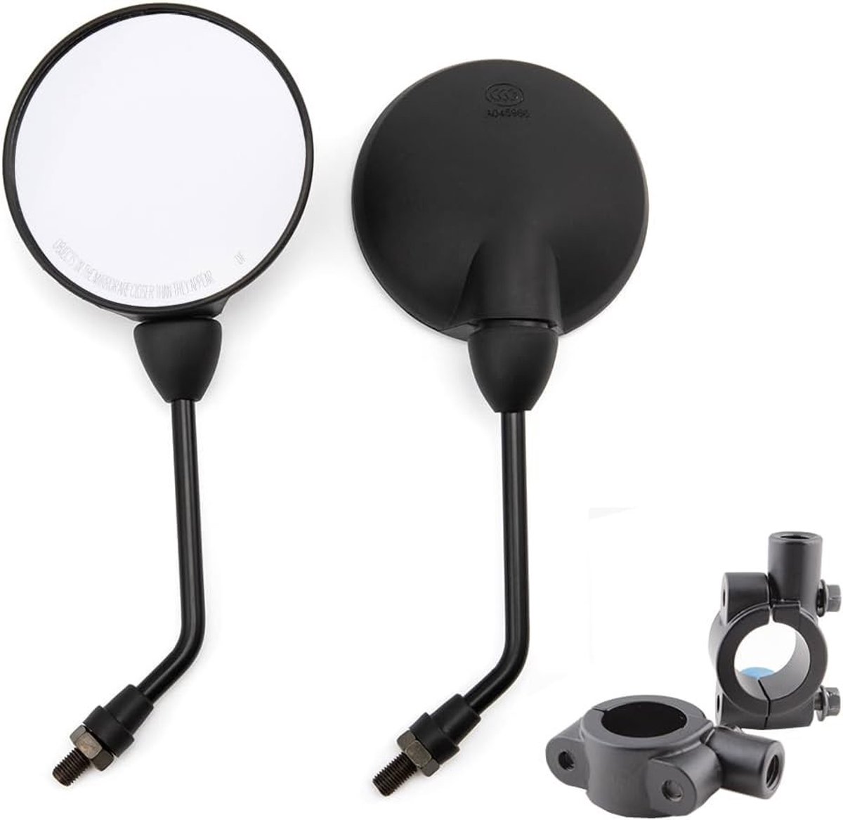 Ronde Achteruitkijkspiegel voor Bobber, Cafe Racer en Scooter - 10mm Bevestiging, Retro Design, Verstelbare Hoek