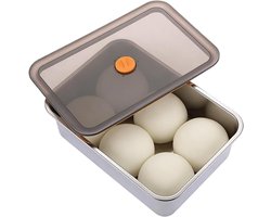Stainless Steel Fermentatiebox met Deksel voor Pizza Deeg, Fruit en Salades - 30 x 21 x 8.5 cm