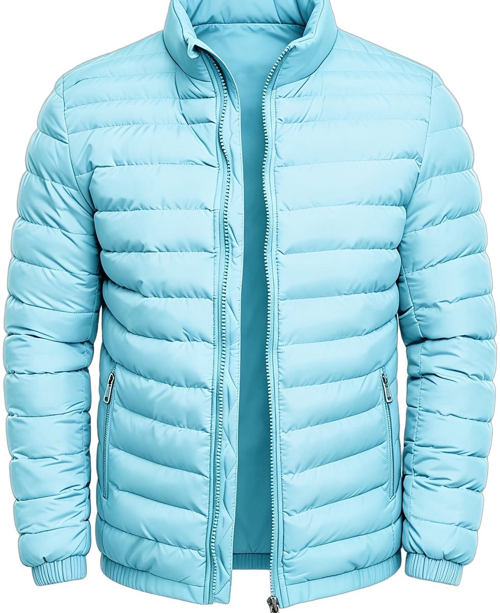 Currero Winterjas Parka Heren Lange Jas Mannen Wintermantel Overjas Gewatteerd Waterdicht Winter Stijlvol Mantel Volwassen Lichtcyaan