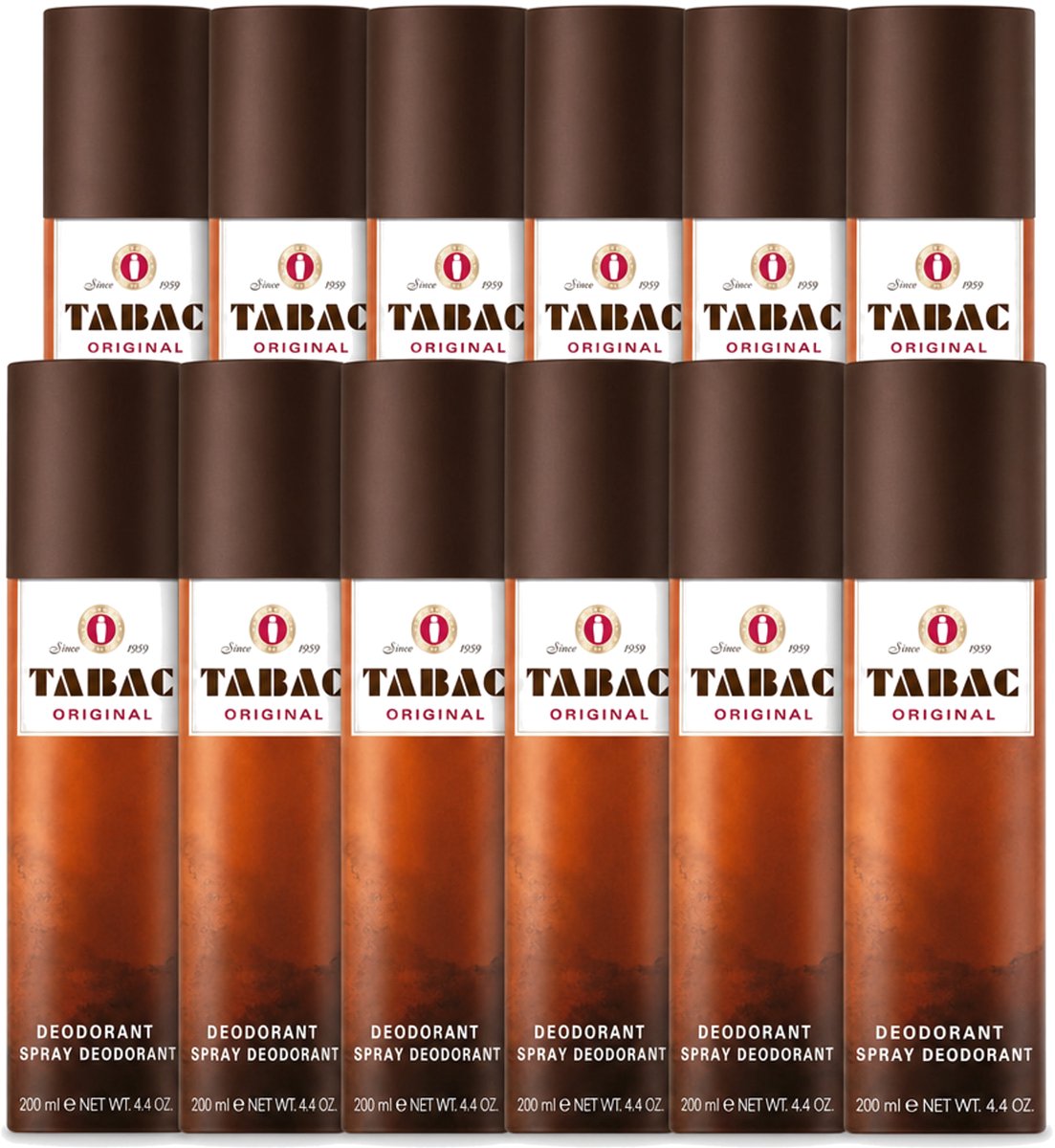 12 x Tabac Original - Deodorant Spray - Anti-transpirant - 200 ml - Voordeelverpakking - 12 stuks