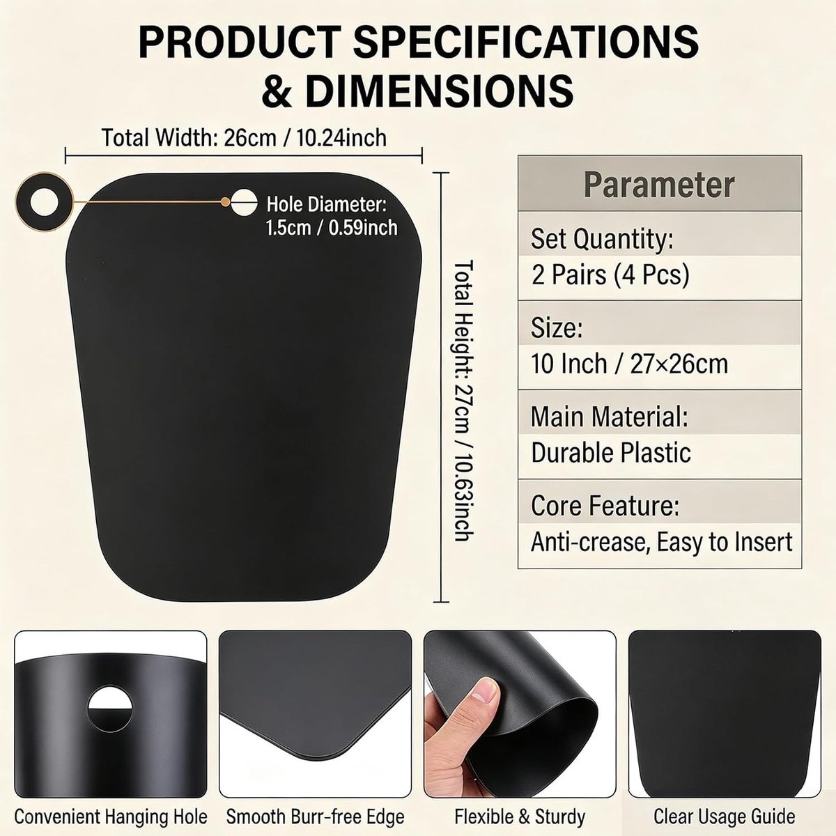 Laarzenrek - Zwart - 27 cm - Kunststof Boot Shaper voor Kniehoge Laarzen - Voor Meisjes en Mannen