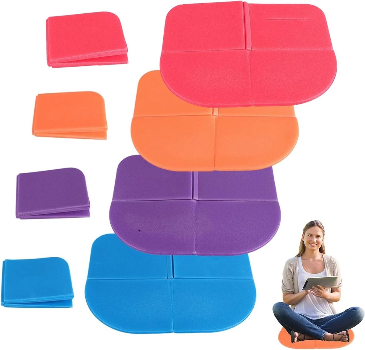 Opvouwbaar Zitkussen Set van 4 Stuks - Waterdicht, Lichtgewicht en Compact - Ideaal voor Reizen en Outdoor Activiteiten