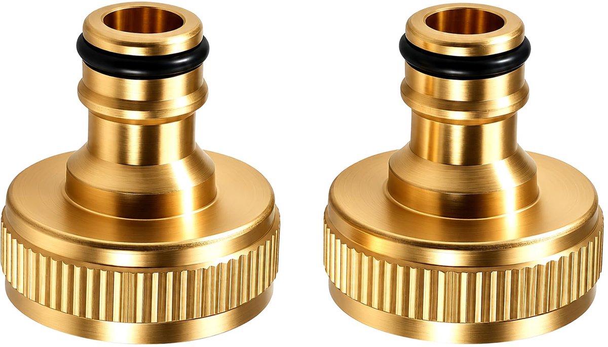 Messing kraanaansluiting 1 inch - binnendraad kraanadapter - met afdichtring - ideaal voor tuinslangen - ShopVlot