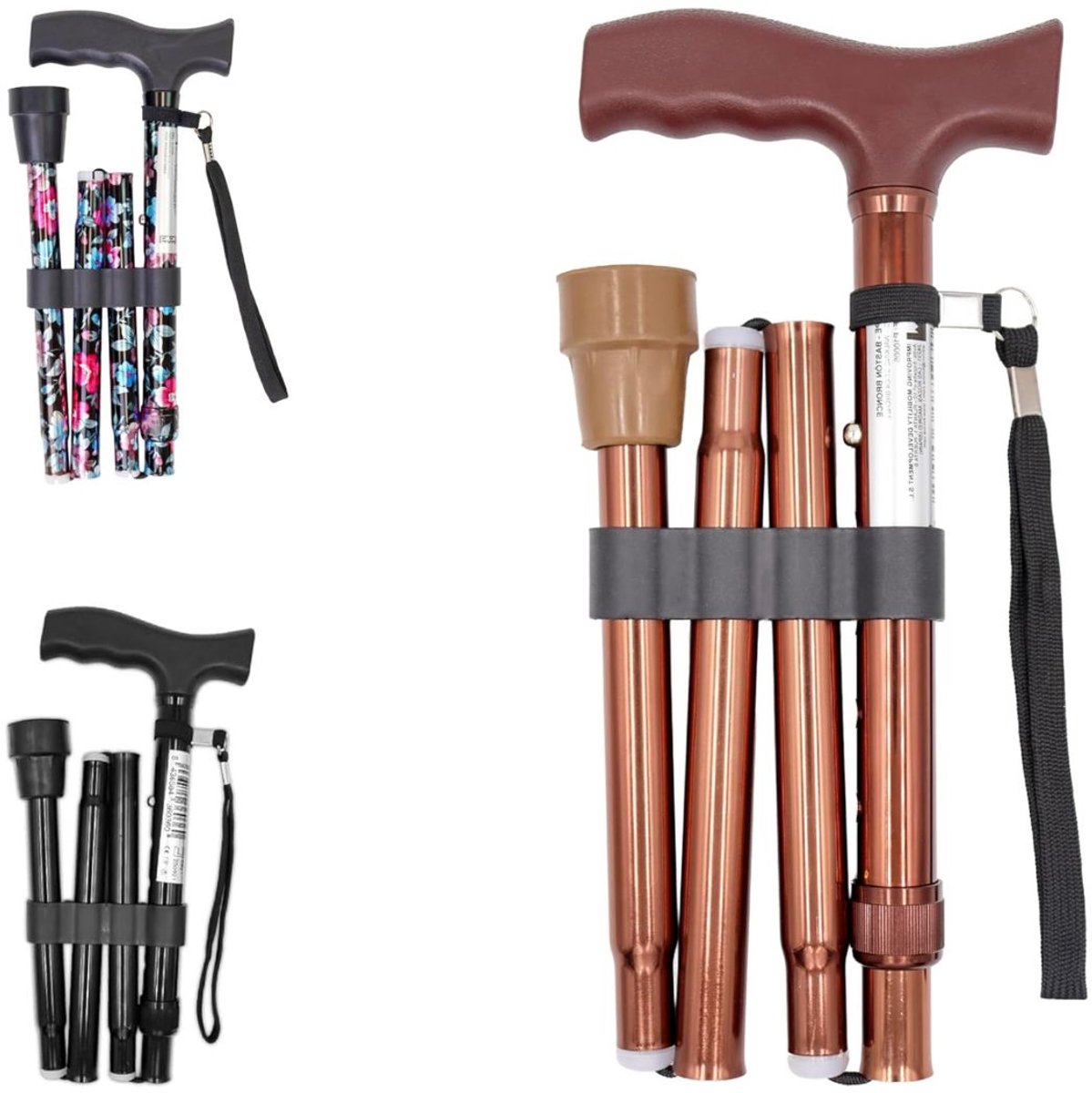 Zolvano® Wandelstok Opvouwbaar - Wandelstokken Dames en Heren - Brons