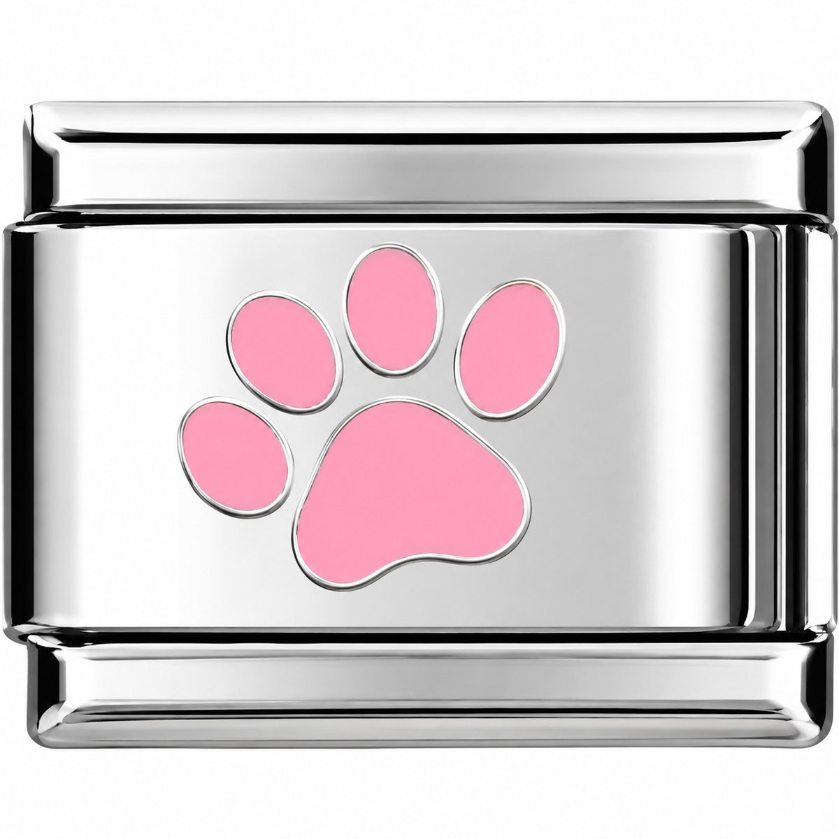 Pink Puppy Paw zilver