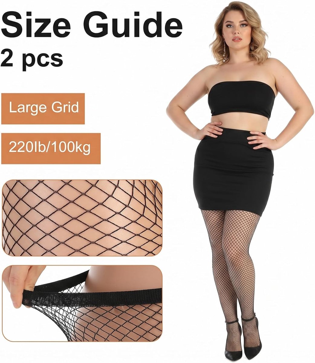 Set van 2 Dames Visnet Kousen in Huidskleur, Ideaal voor Feestjes en Casual Outfits