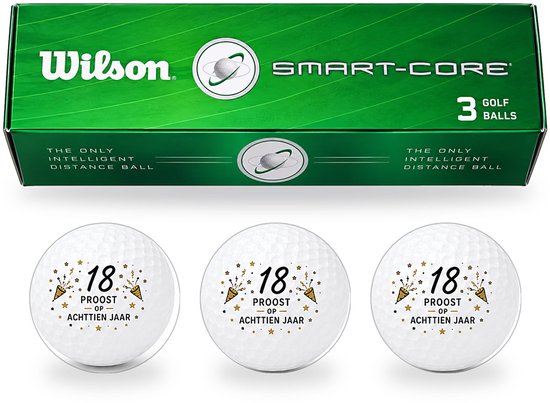 Wilson Golfballen 18 Jaar - Verjaardag Golf Cadeau - 3 stuks - Golfbal met Opdruk van Wilson — afbeelding 5