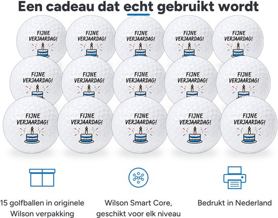Wilson Golfballen Fijne Verjaardag - Verjaardag Golf Cadeau - 15 stuks van Wilson — afbeelding 2