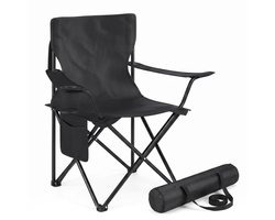 Yar Simplechair - Campingstoel - Inklapbaar Visstoel - Vouwstoel - Comfortabel - Opvouwbaar Stoel - Max. 120 KG - Zwart