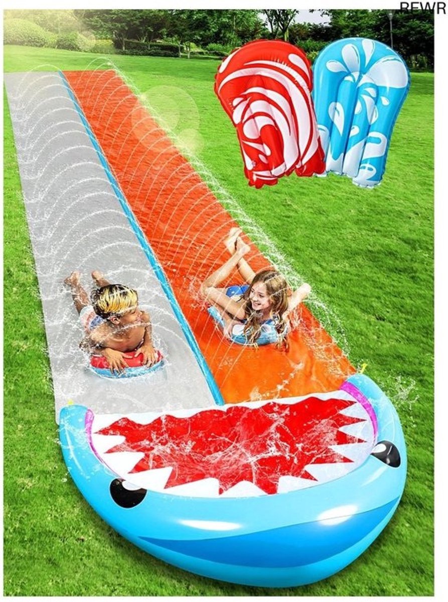 RFWR® Grote waterglijbaan voor 2 personen met Boogie Boards - Perfect voor de zomer
