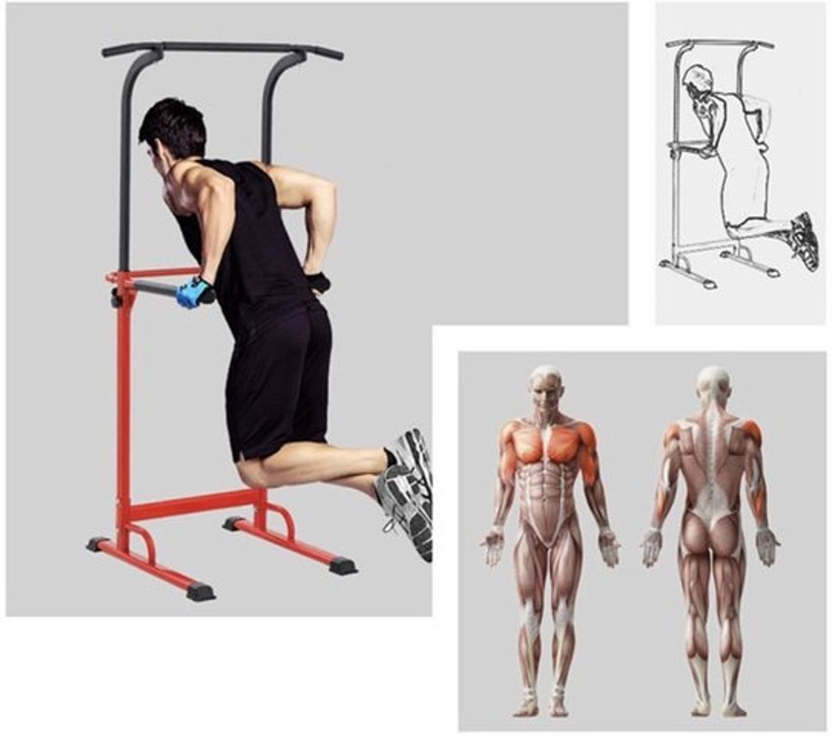 Verstelbaar Krachtstation voor Thuis Fitness - Multifunctionele Optrekstang en Trainingsapparaat