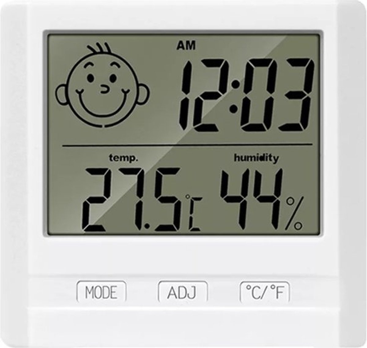 Buitenthermometer - Thermo Hygro - Comfort Binnen - Comfort Zone Indicator - 8.2x7.2x2cm - Wit