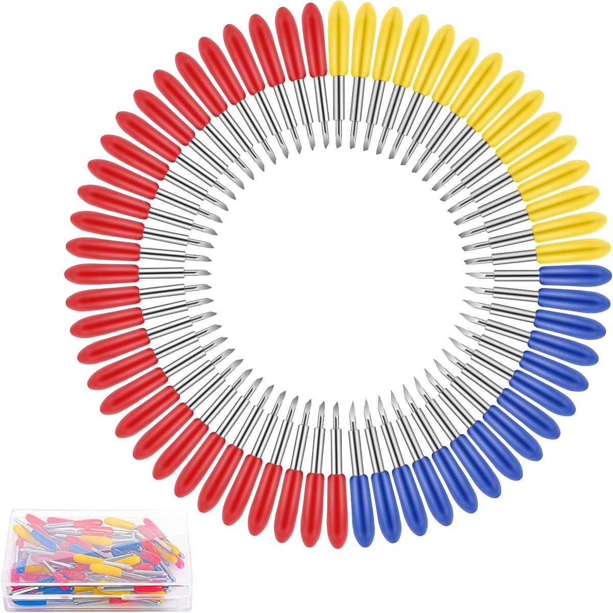 60 Stuks Vervangende Snijbladen voor Cricut Explore en Maker, Inclusief 15 Stuks 30° Fijne Punt, 30 Stuks 45° Standaard en 15 Stuks 60° Diepe Punt Bladen voor Creatieve Projecten