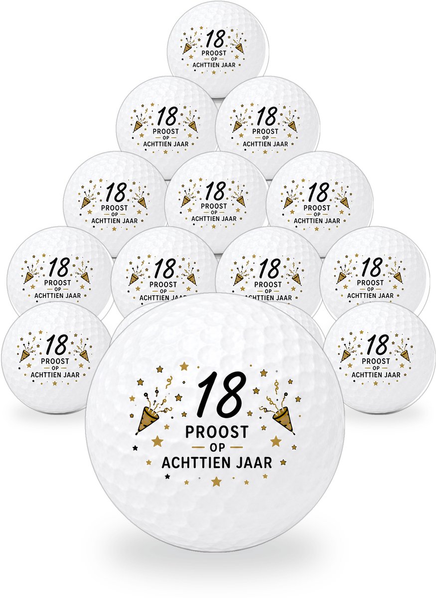 Wilson Golfballen 18 Jaar - Verjaardag Golf Cadeau - 15 stuks - Golfbal met Opdruk
