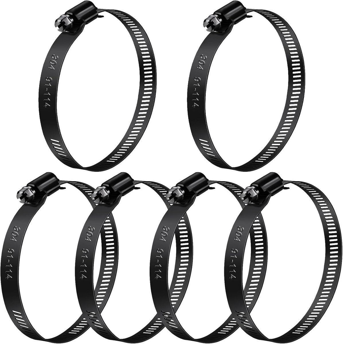 Slangklemmen 91-114 mm - zwart - 4 stuks - sterke spanning voor veilige bevestiging - ShopVlot
