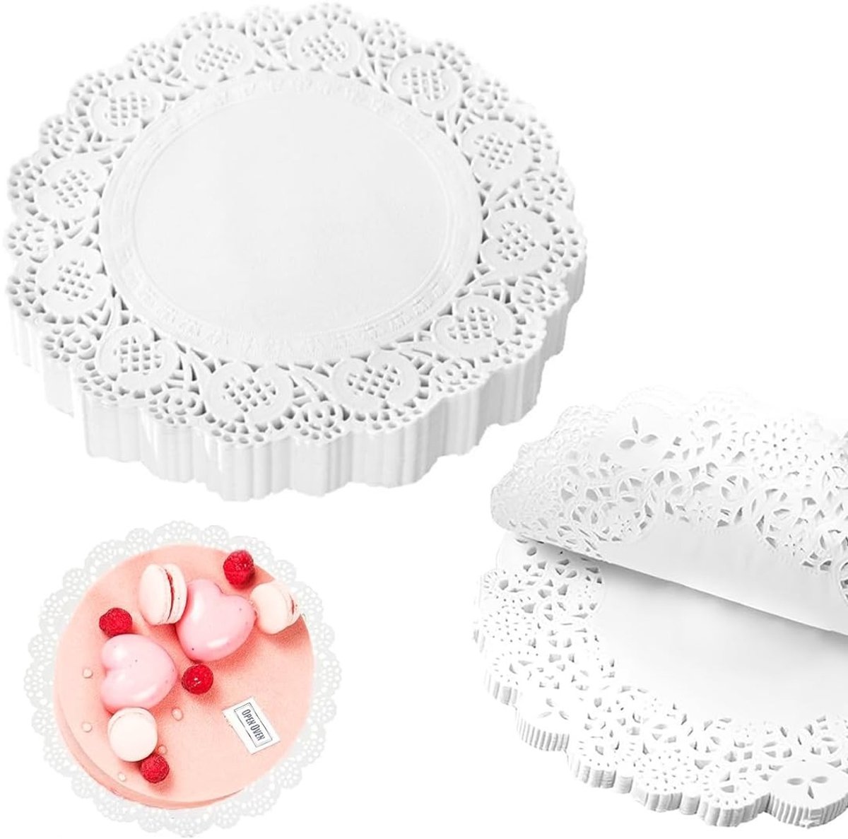 Set van 50 ronde papieren taartbodems, olieabsorberend en ideaal voor koken, 25 cm, wit, perfect voor bakken en serveren