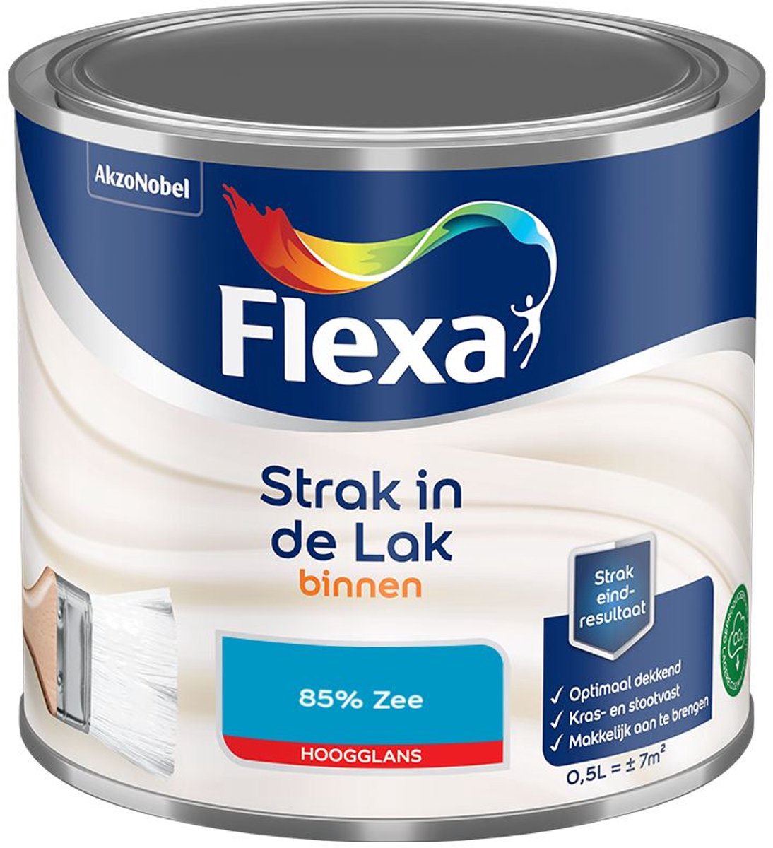 Flexa - Strak In De Lak Binnenlak Hoogglans - 85% Zee - Mengverf - 500 Ml