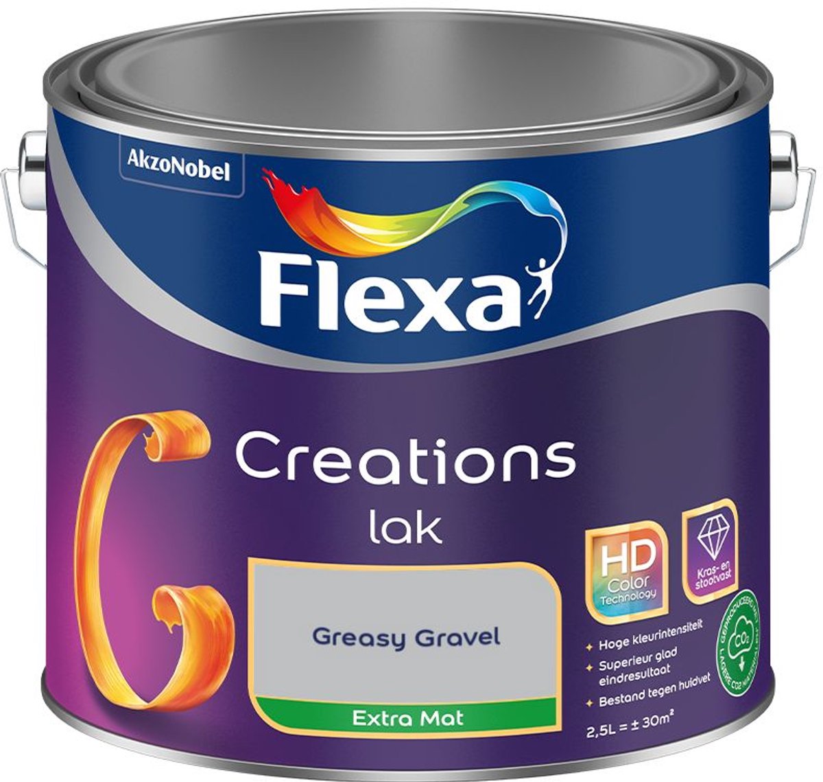Flexa - Creations Lak Extra Mat - Greasy Gravel - 2,5 L - Kleur Van Het Jaar 2027