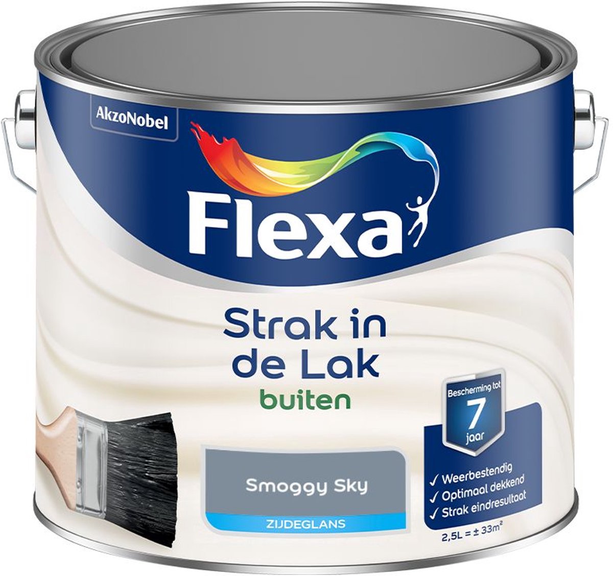 Flexa - Strak In De Lak Buitenlak Zijdeglans - Smoggy Sky - 2,5 L - Kleur Van Het Jaar 2027