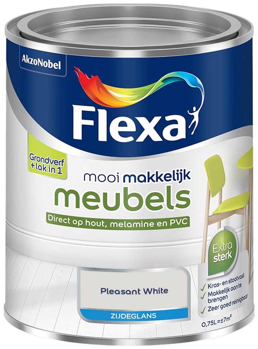 Flexa - Mooi Makkelijk Meubels Zijdeglans - Pleasant White - 750 Ml - Kleur Van Het Jaar 2027