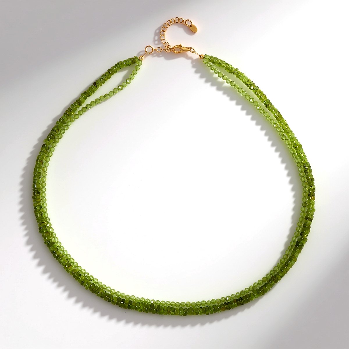 Cavill - Verstelbare 925 Sterling Zilver Ketting met 120,7 ct Peridoot Kralen - Elegant & Verguld - Groene Peridoot Sieraden voor Vrouwen