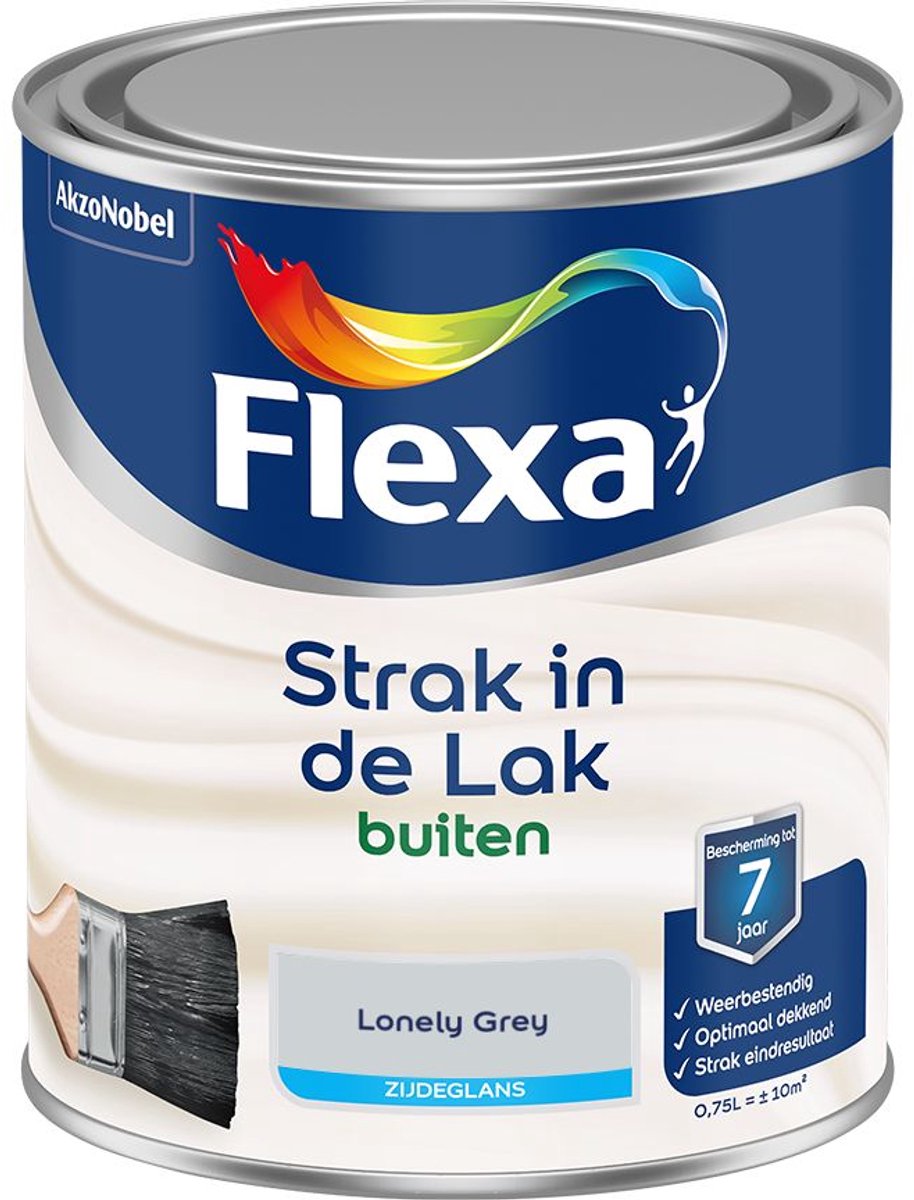 Flexa - Strak In De Lak Buitenlak Zijdeglans - Lonely Grey - 750 Ml - Kleur Van Het Jaar 2027