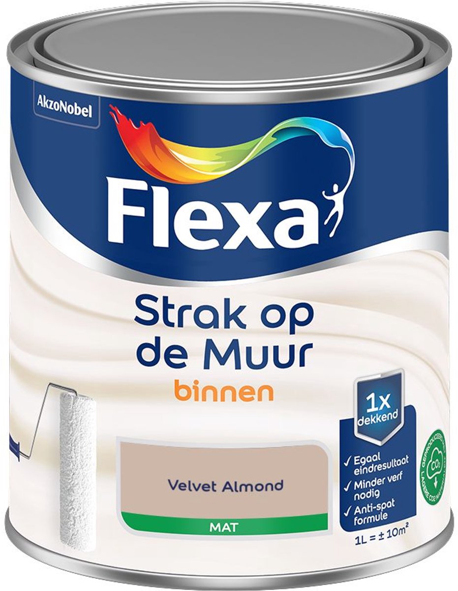 Flexa - Strak Op De Muur Binnen Mat - Velvet Almond - 1 L - Kleur Van Het Jaar 2027