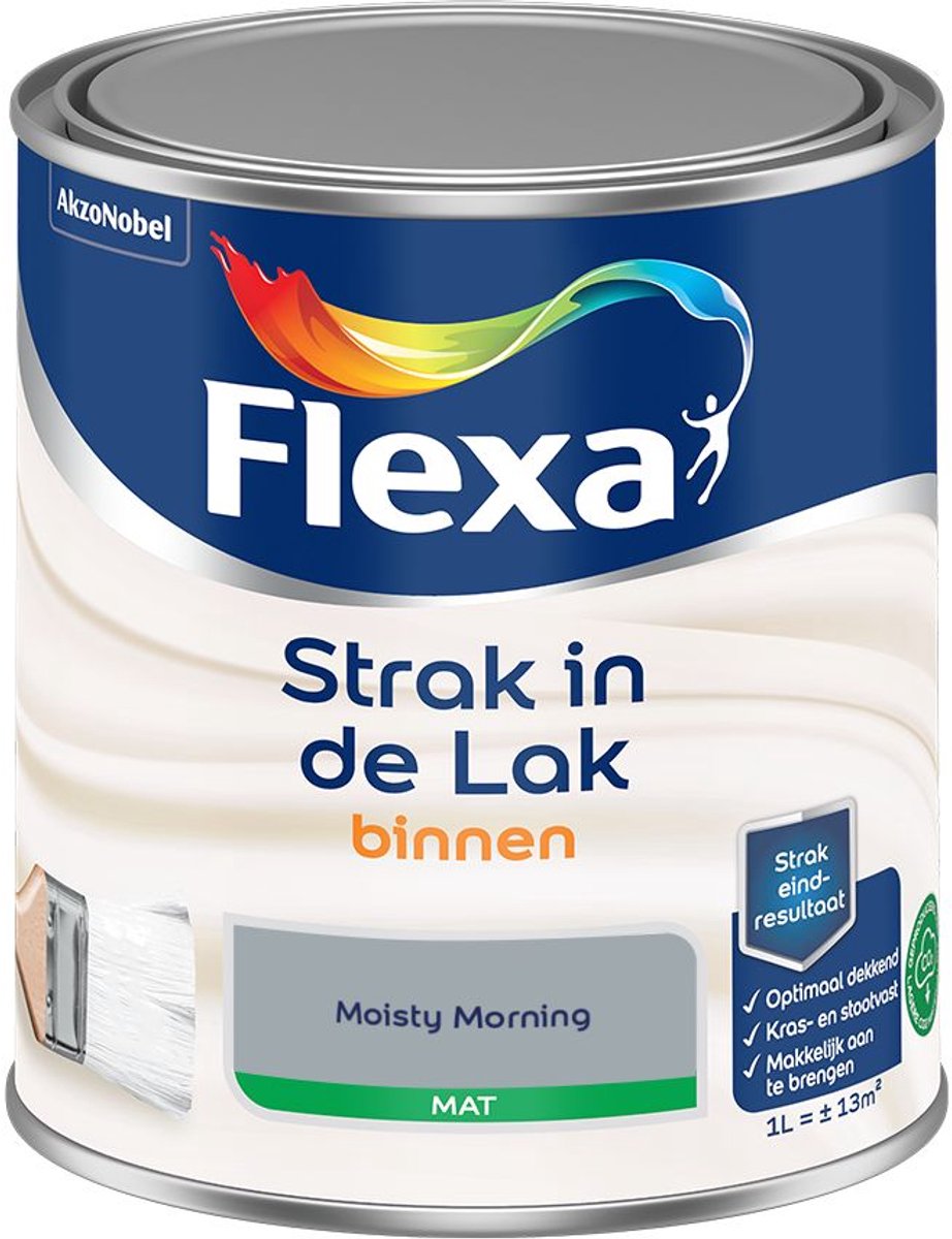 Flexa - Strak In De Lak Binnenlak Mat - Moisty Morning - 1 L - Kleur Van Het Jaar 2027