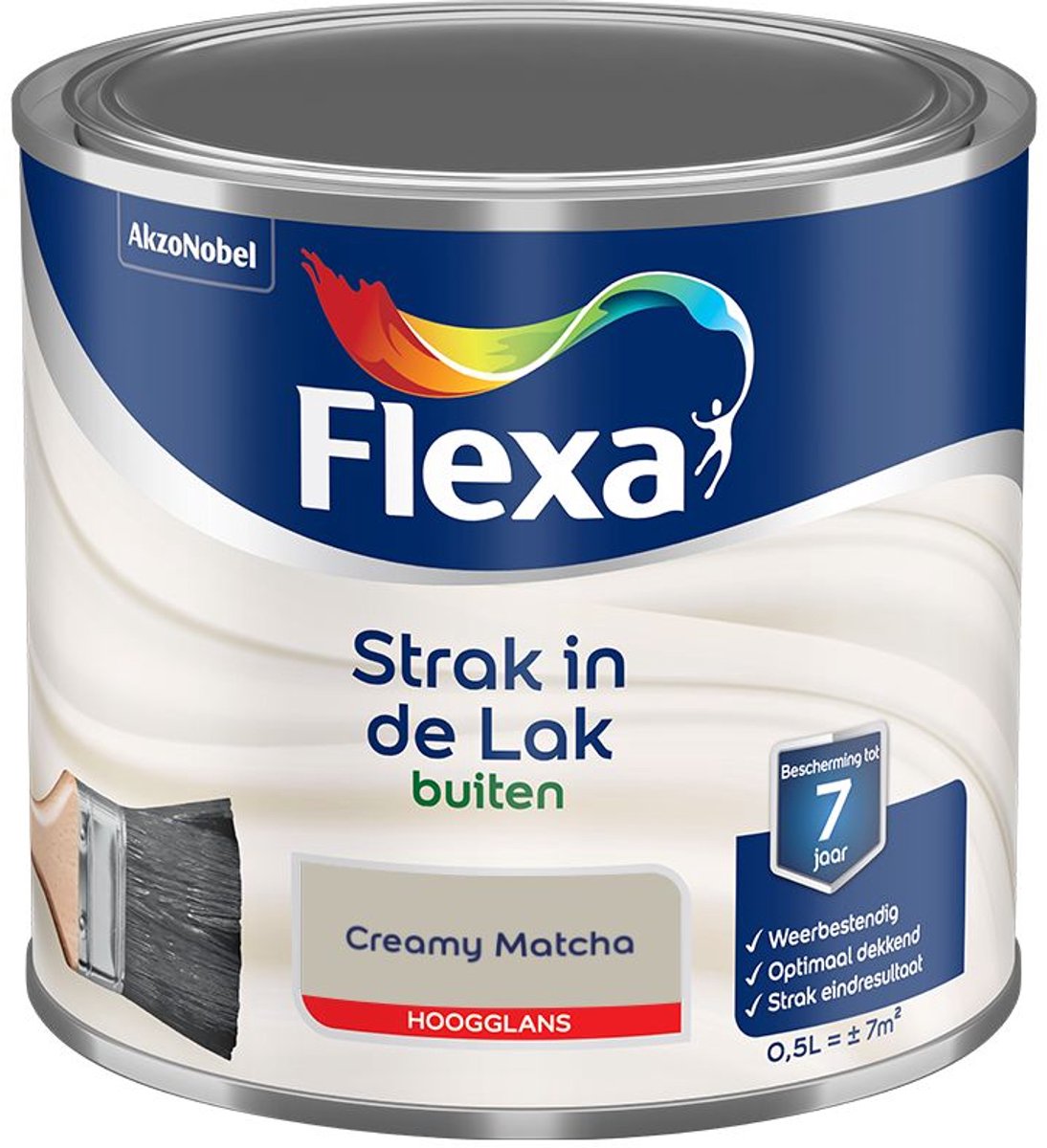 Flexa - Strak In De Lak Buitenlak Hoogglans - Creamy Matcha - 500 Ml - Kleur Van Het Jaar 2027
