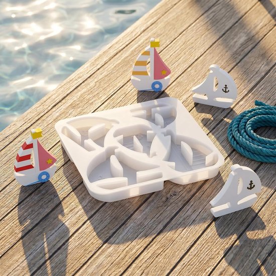 5 stuks siliconen vormen gietvormen zomer nieuwigheid, siliconen mal maritieme boot, gietvormen siliconen zomer anker, gietvormen gips gietvormen, siliconen vormen om te gieten (C) — afbeelding 3