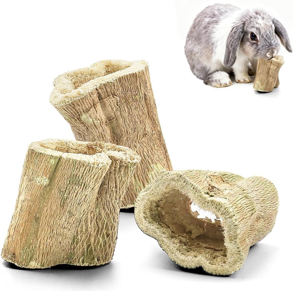 Speelgoed,konijnen accessoires,knaagspeelgoed konijn,natuurlijke papaya lianen voor kleine dieren,veilig knagen en dagelijkse verrijking (S-3)