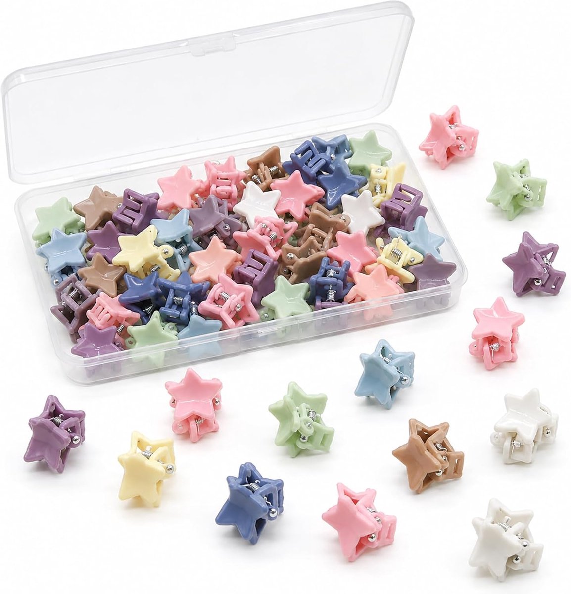 100 stuks haarklem klein, Mini kinderen meisjes, Antislip haargreep, Ster haarclips voor vlechtkapsels pony fixeren, Morandi kleuren