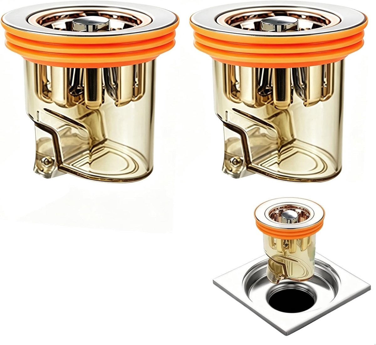 Plughole Cover, Douche Afvoer Cover 2 Pack, Anti-Geur, Anti-Insect, High Flow, Anti-Backflow, Voorkomt klompen, voor 32-42mm buis, Easy Fit, Geen gereedschap nodig, Zeer Effectief