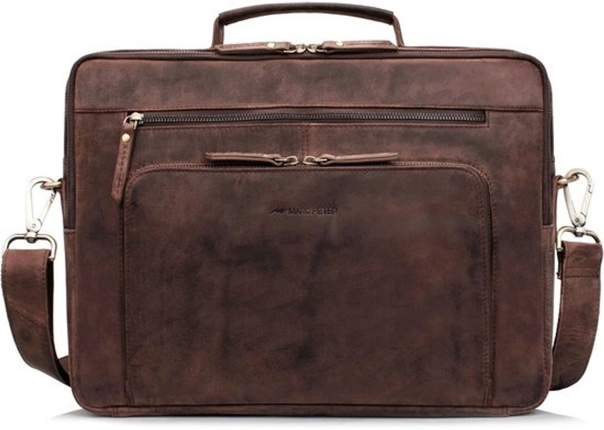 Laptoptas Auckland 15,6 inch - Duurzaam Leer Schoudertas voor Laptop, Aktetas voor Notebook, Tas voor Dames en Heren