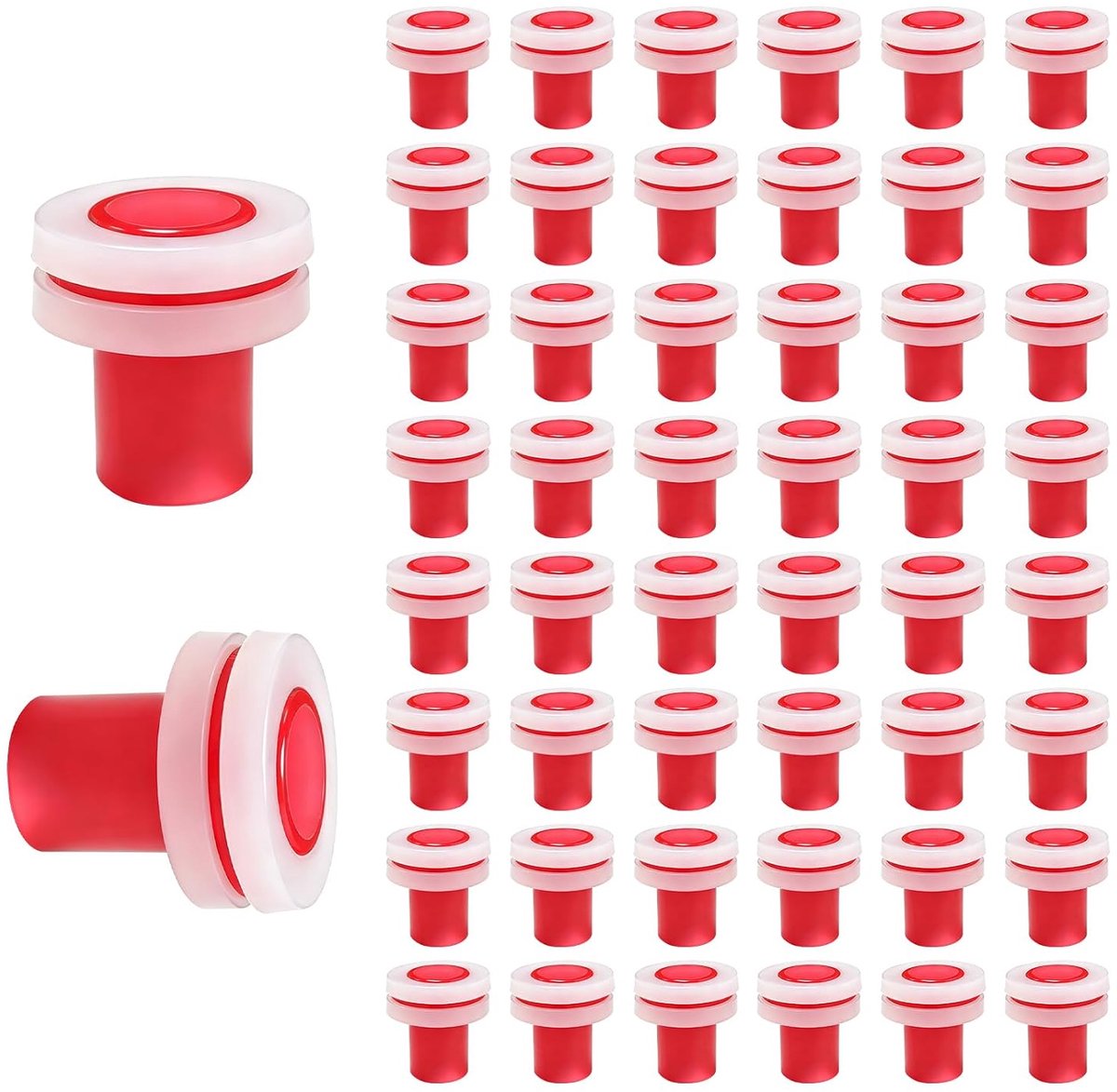 50 stuks lekvrije kraanafdichtingen, 1,27 cm waterafdichtringen, lekvrije siliconen stop voor hoekventiel, reparatie ter voorkoming van leidinglekkage, rood