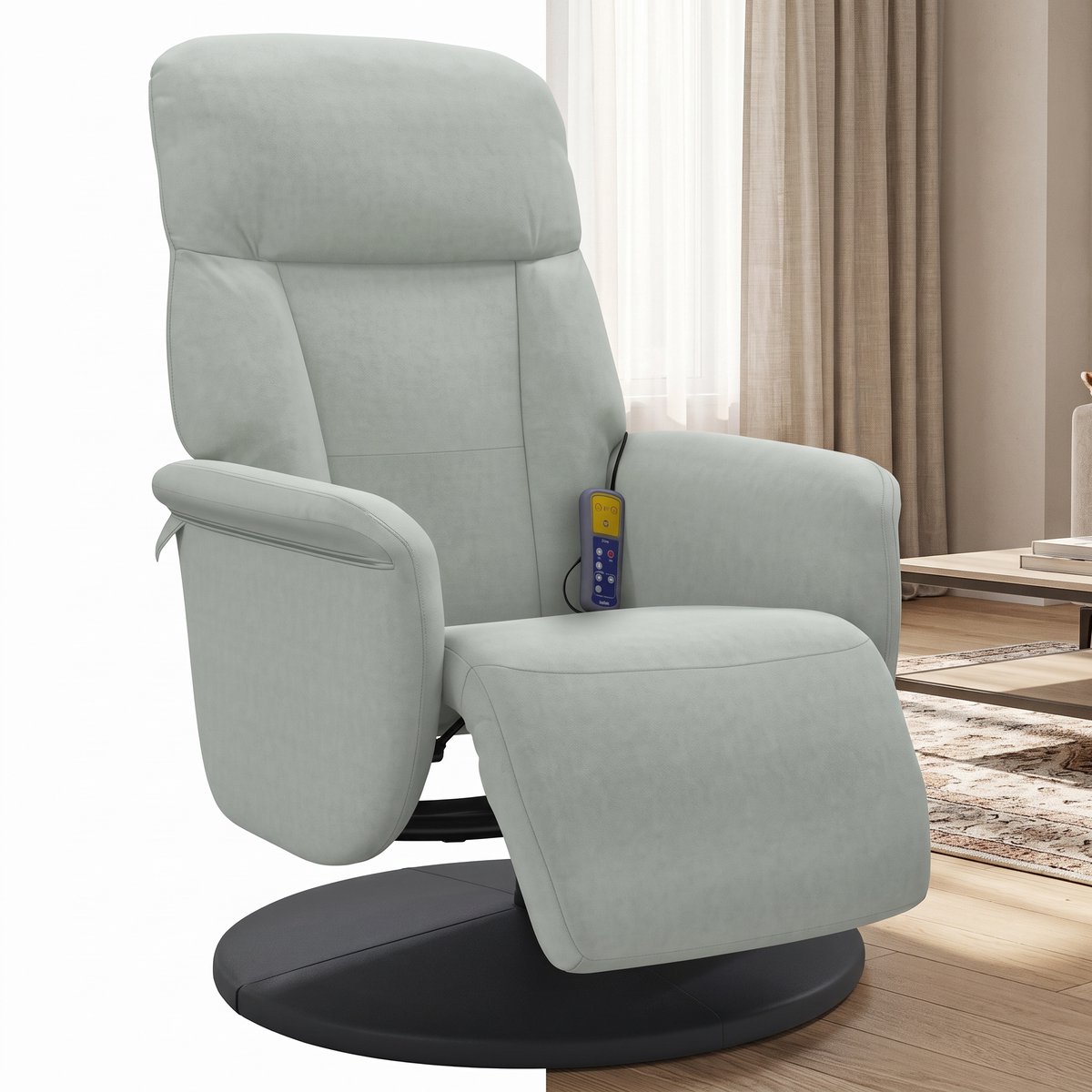GranMaison Massagestoel - Relaxfauteuil - Zetel - 1 persoons - Met armleuning - Zeer comfortabel - Elektrisch - Lichtgrijs