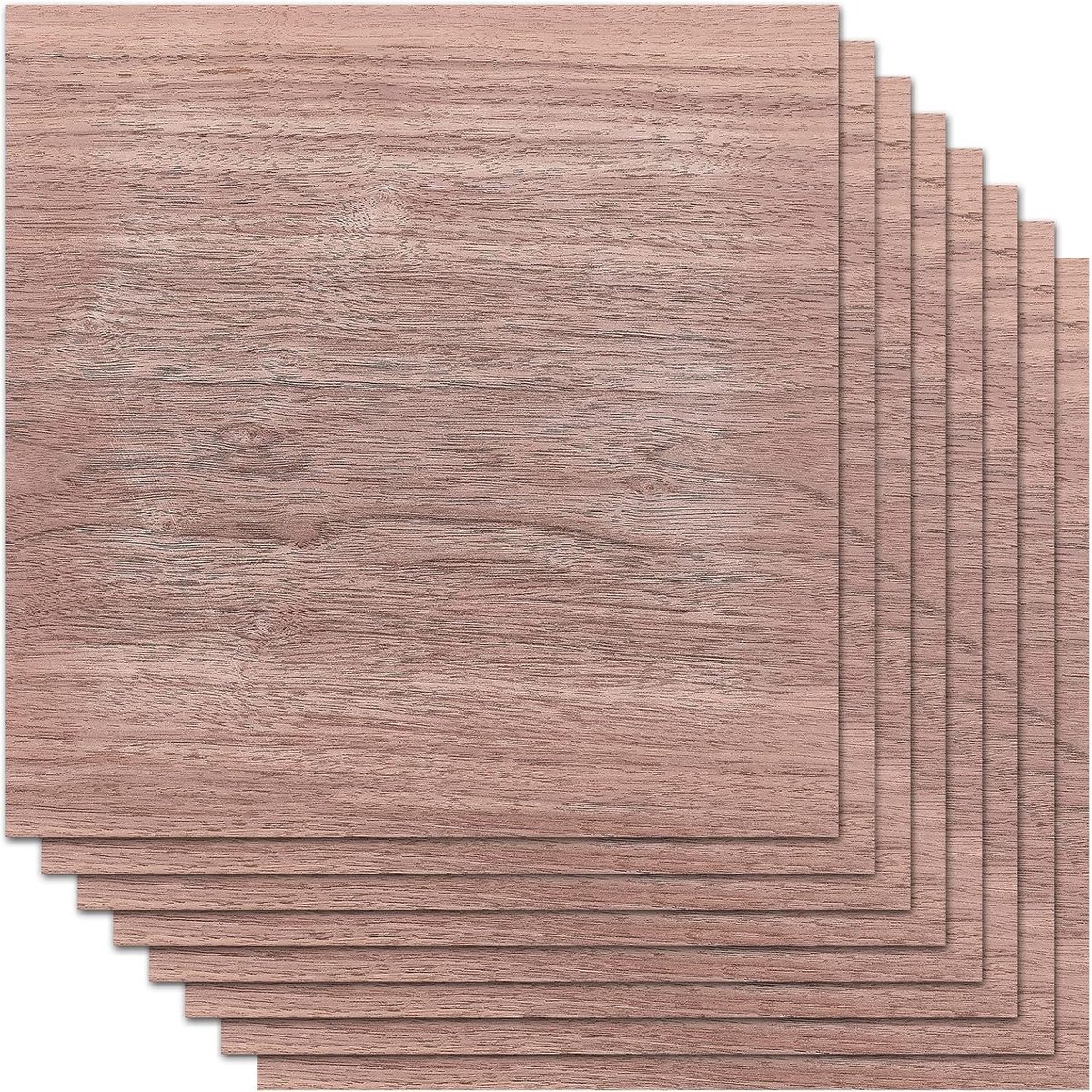 8 Stukken Walnootfineer Hout, 30x30cm Vierkante Houten Planken voor DIY Houtprojecten, 0.5mm Dikte, Perfect voor Ambachten en Meubelontwerpen