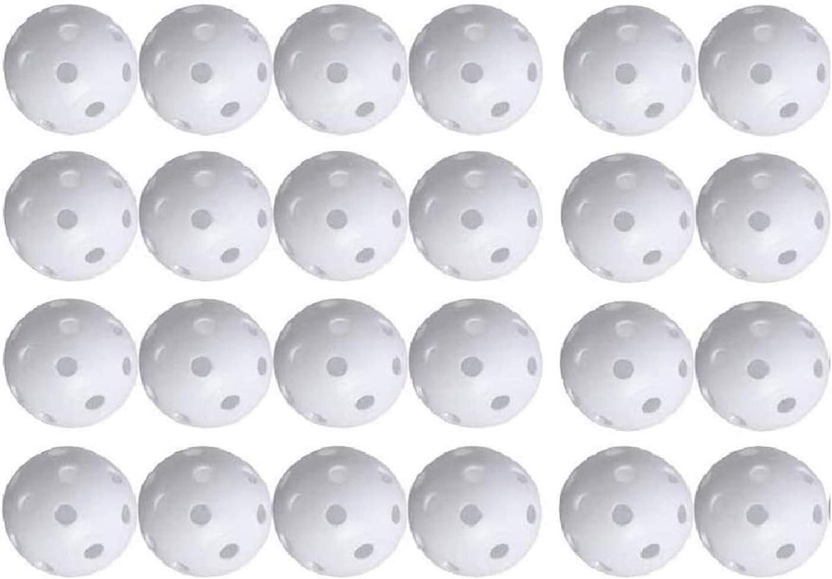 Set van 24 Lucht Trainingsballen voor Golf, Ideaal voor Oefeningen, Driving Range en Swingtraining, Geschikt voor Binnen en Buiten