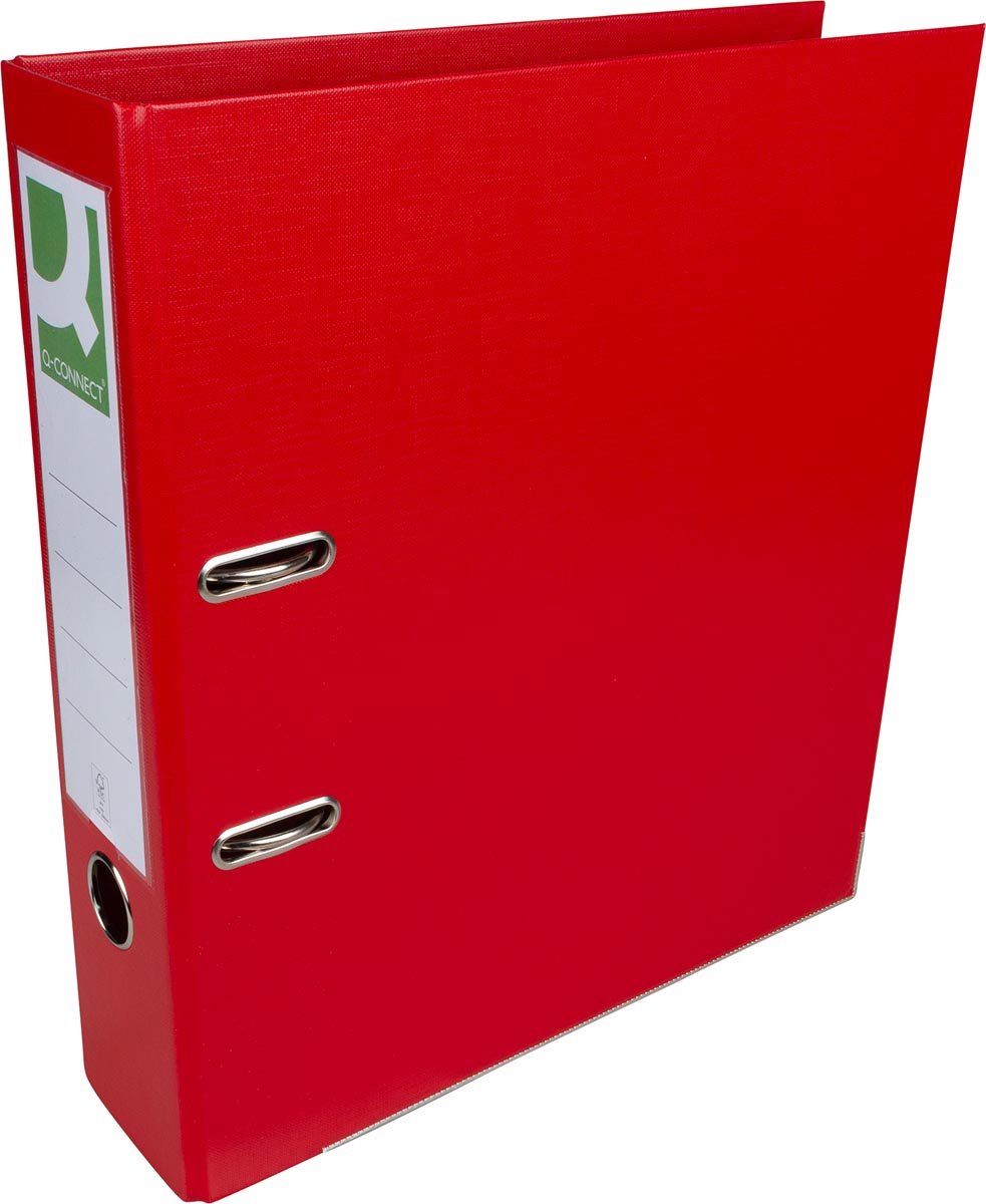 Q-CONNECT ordner, voor ft A4, volledig uit PP, rug van 8 cm, rood, PAK VAN 10