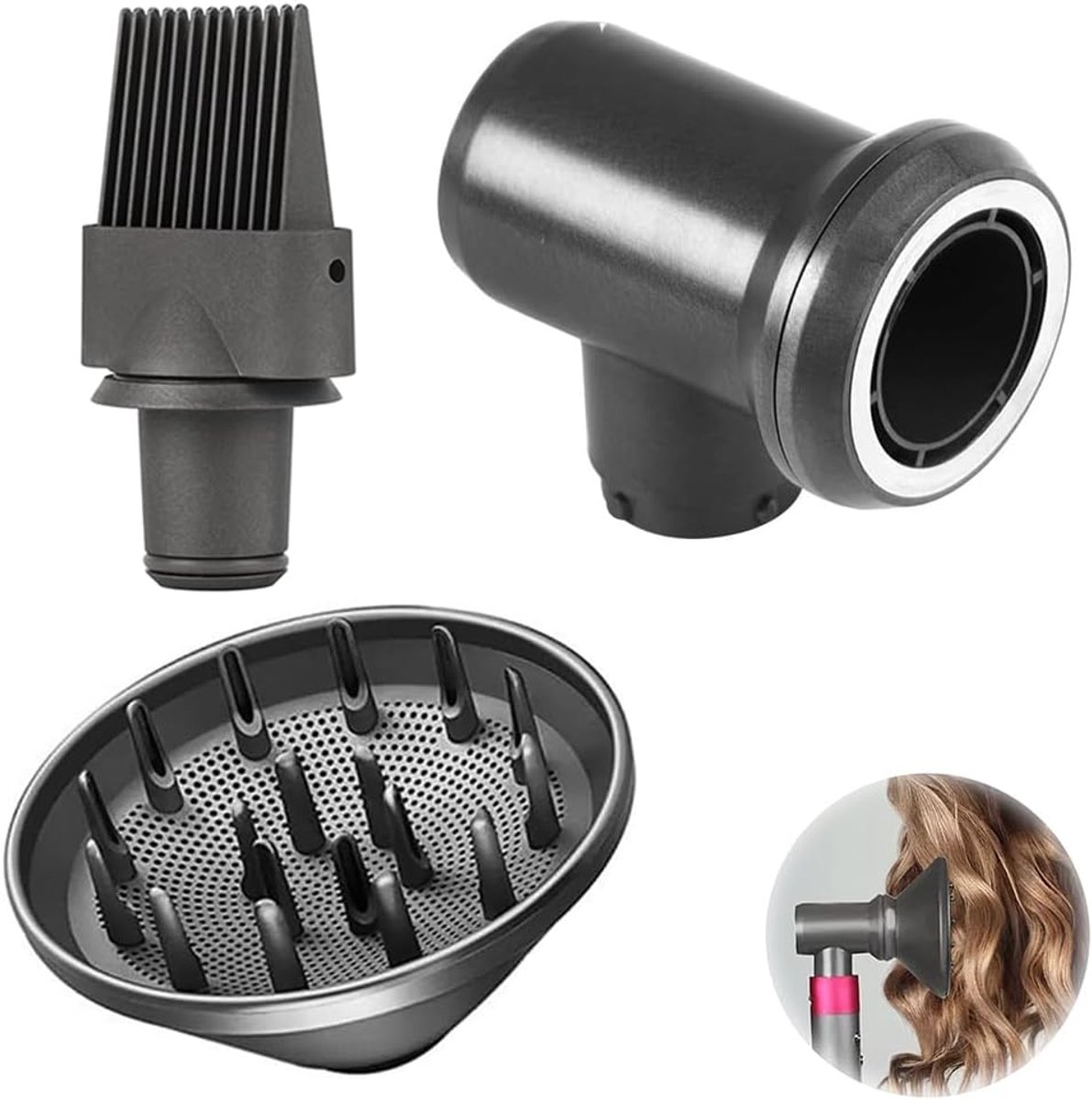 Adapter geschikt voor brede tanden geschikt voor de diffuser van Dyson HD08/HD05/HD03