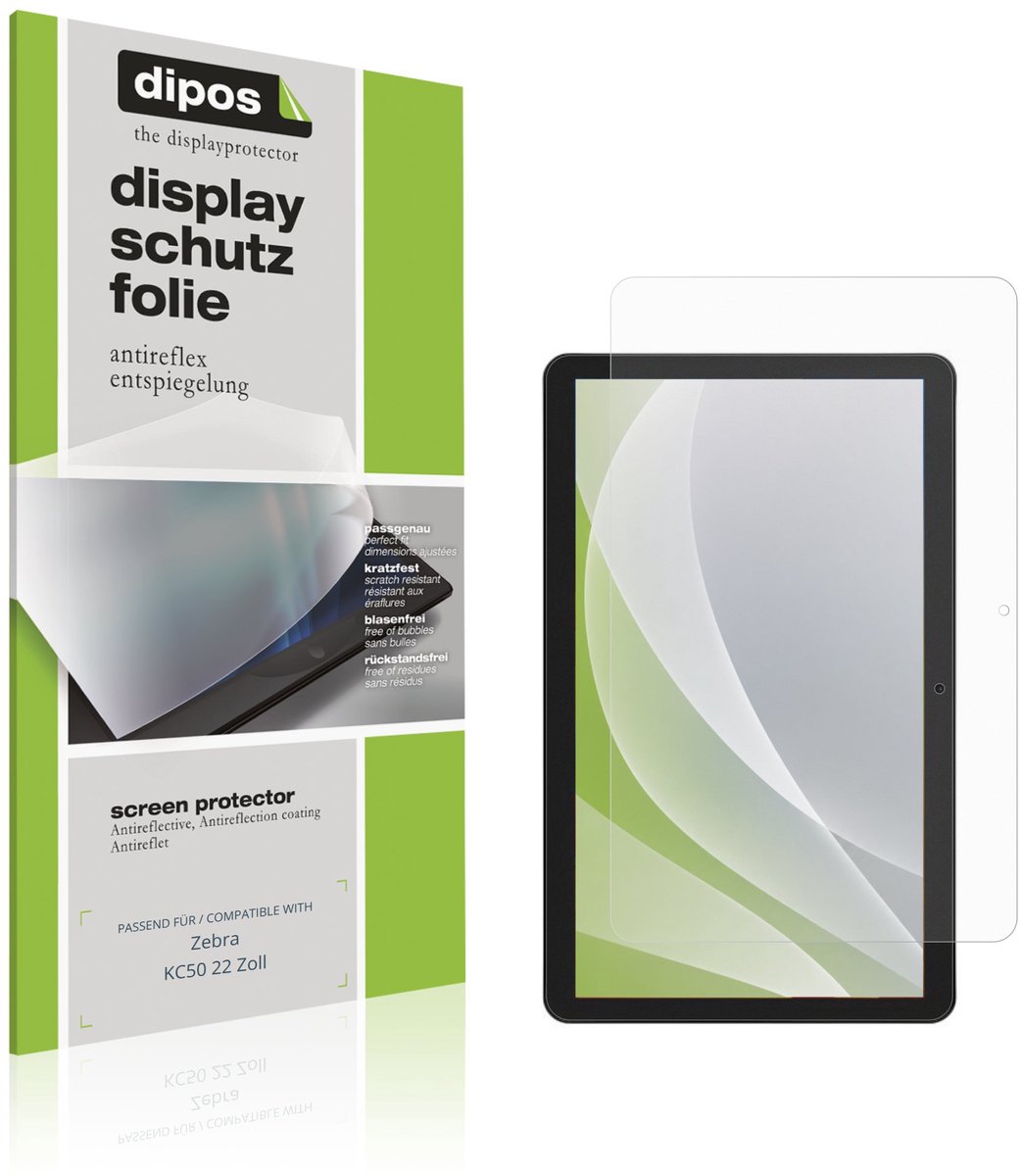 dipos – 2x Matte Beschermfolie geschikt voor Zebra KC50 22 Inch | Krasbestendige & antireflecterende Screenprotector Ultra-Thin