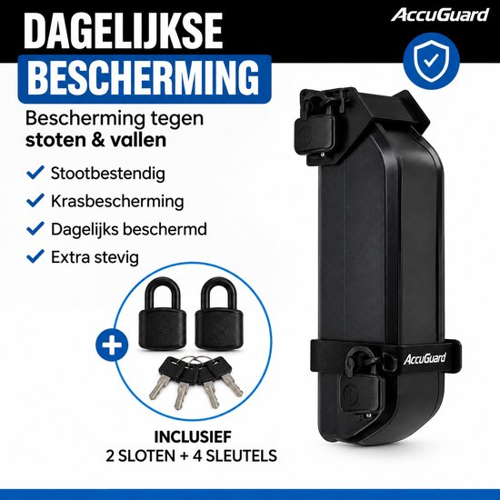 Batterijslot voor Fatbike Voor V8, V20, V20 Pro, H9, C80 & C90 - Accuslot - Accu Guard - Zwart — afbeelding 3