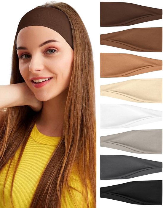 Hoofdband dames - Zwart - Elastisch en Zacht - Dunne Antislip Haarband voor Sport en Yoga