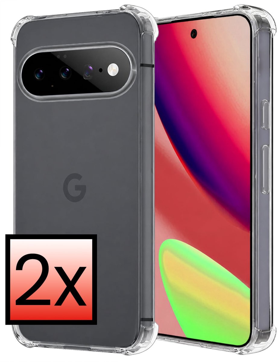 Hoesje - 2 Stuks - Geschikt voor Google Pixel 11 Pro XL - Sterk & Shockproof - Siliconen Case - Back Cover - Telefoon Hoes Shock Proof - Transparant