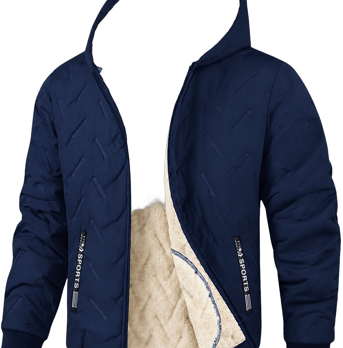 Currero Winterjas Parka Heren Lange Jas Mannen Wintermantel Overjas Gewatteerd Waterdicht Winter Stijlvol Mantel Volwassen Blauw