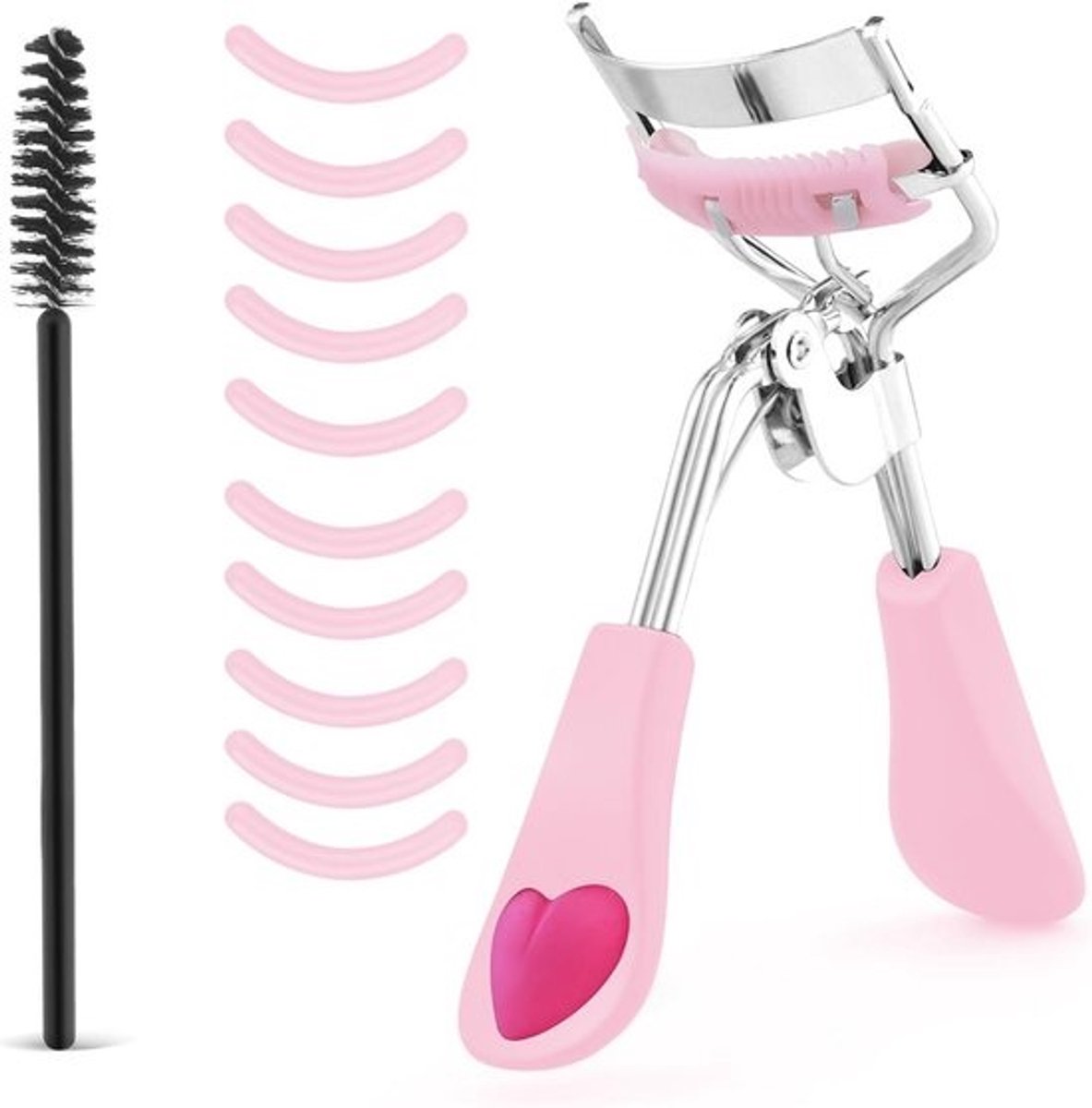 Professionele Wimperkruller Set met 10 Siliconen Vullingen - Geschikt voor Alle Oogvormen