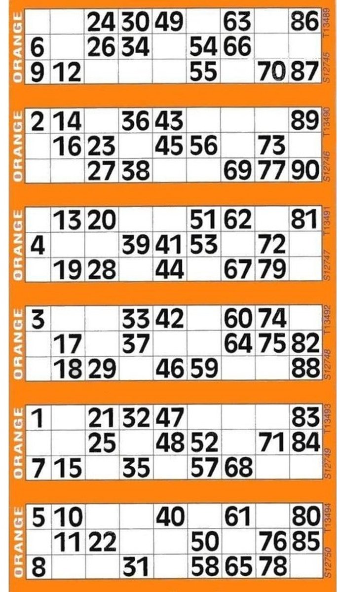 600 Bingo Tickets - Groene Pad met 6 Kaarten per Vel