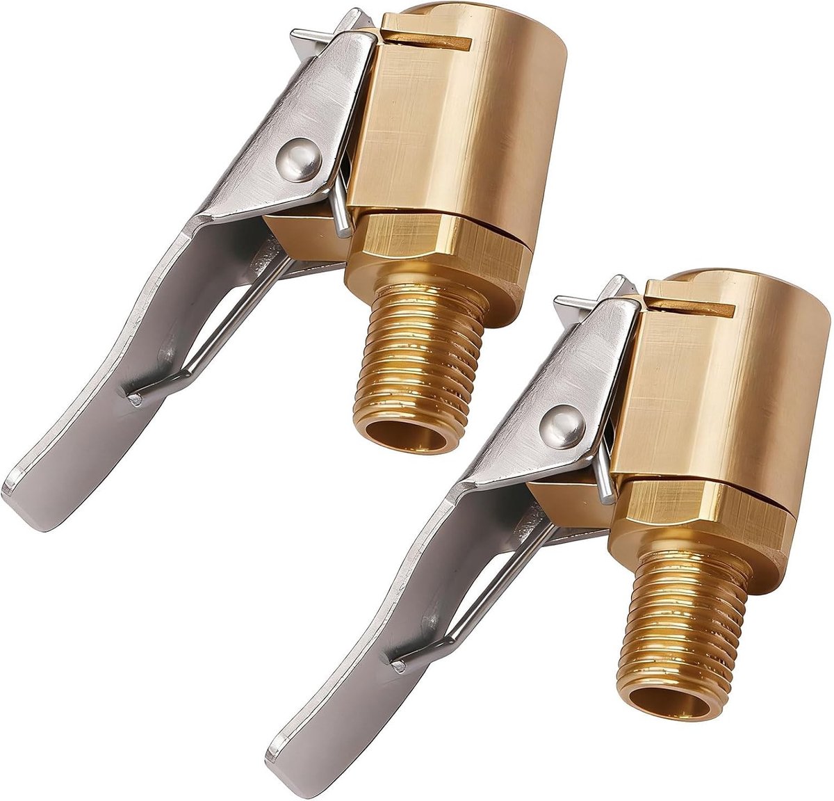 Bandeninflatoradapter voor luchtpompen, messing ventielconnector voor auto, motor en fiets, 2 stuks (8 mm) met snelkoppeling en accessoires