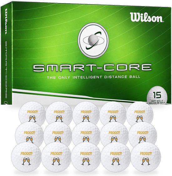 Golfballen Proost - Feest Golf Cadeau - 15 stuks - Wilson - Golfbal met Opdruk van Wilson — afbeelding 4