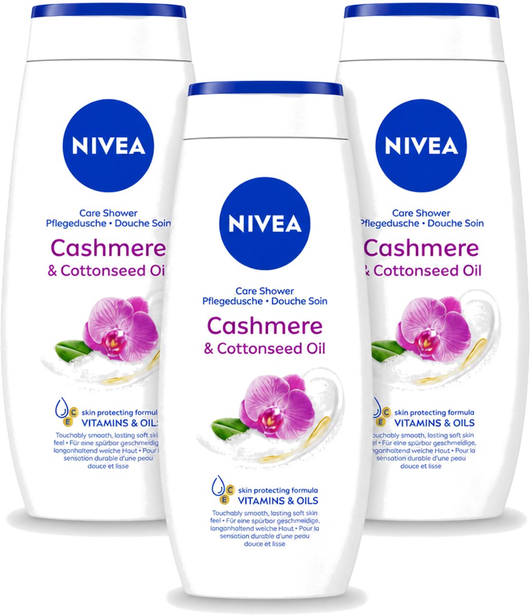 3 x Nivea - Douche Cashmere Moments - Beschermend - 250 ml - Voordeelverpakking - 3 stuks